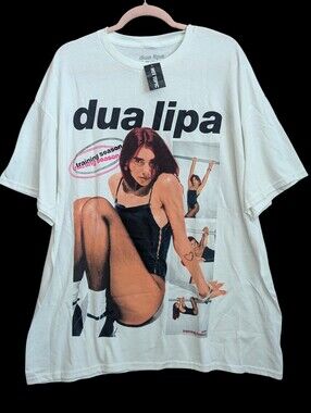 Dua Lipa Hot Topic Training Season White  Graphic T-Shirt Men's Size XL NWT